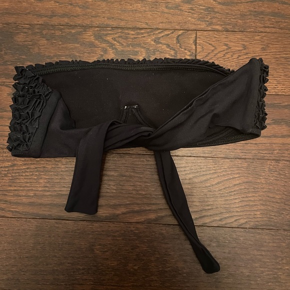 BCBG MAXAZRIA Swim Black Ruffle Tube Bikini Bathing suit Top - Picture 8 of 8